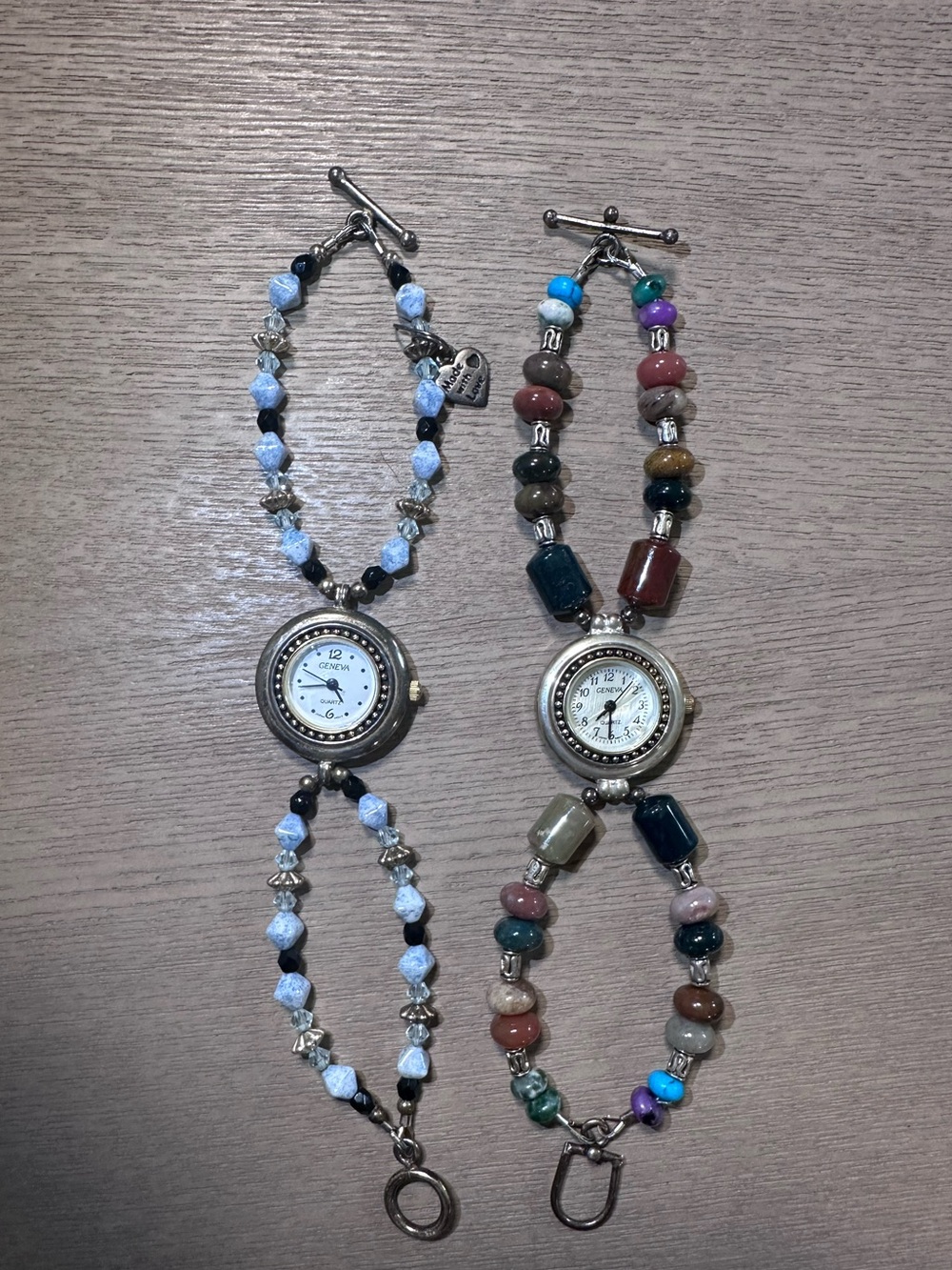 Beaded Geneva Stone Bracelet Watch